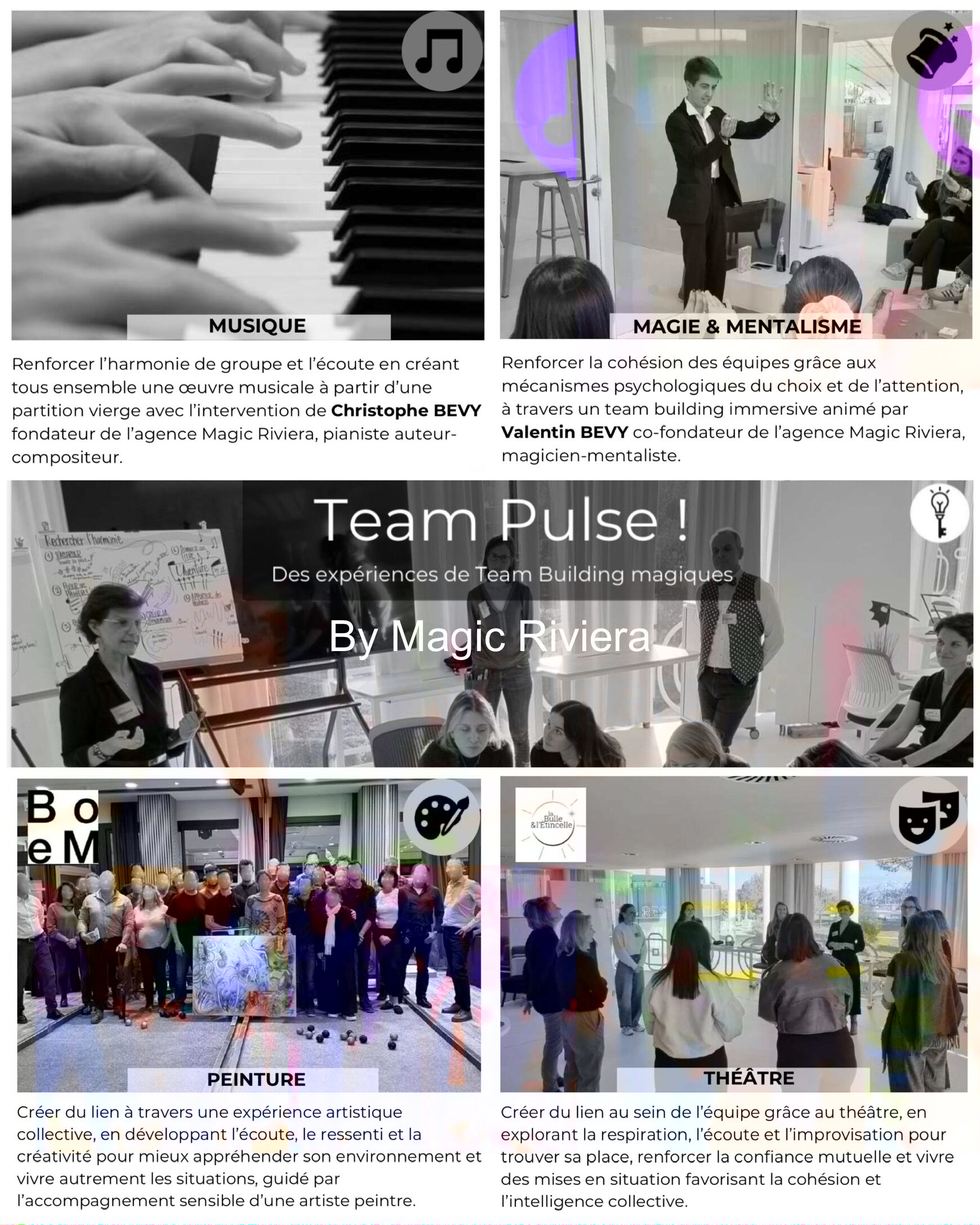 Contactez-nous pour composer votre Team Building Magique à la carte sur la Côte d’Azur. L’humain est notre plus belle magie.